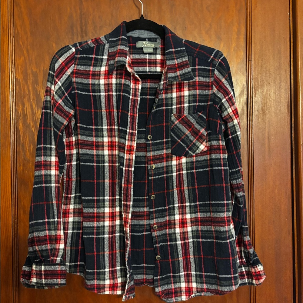 Natural Reflections Red and Blue Plaid Shirt